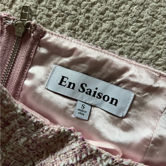 COPY - En Saison Pink Tweed Bustier/Corset/Tube Crop Top - Picture 5 of 6